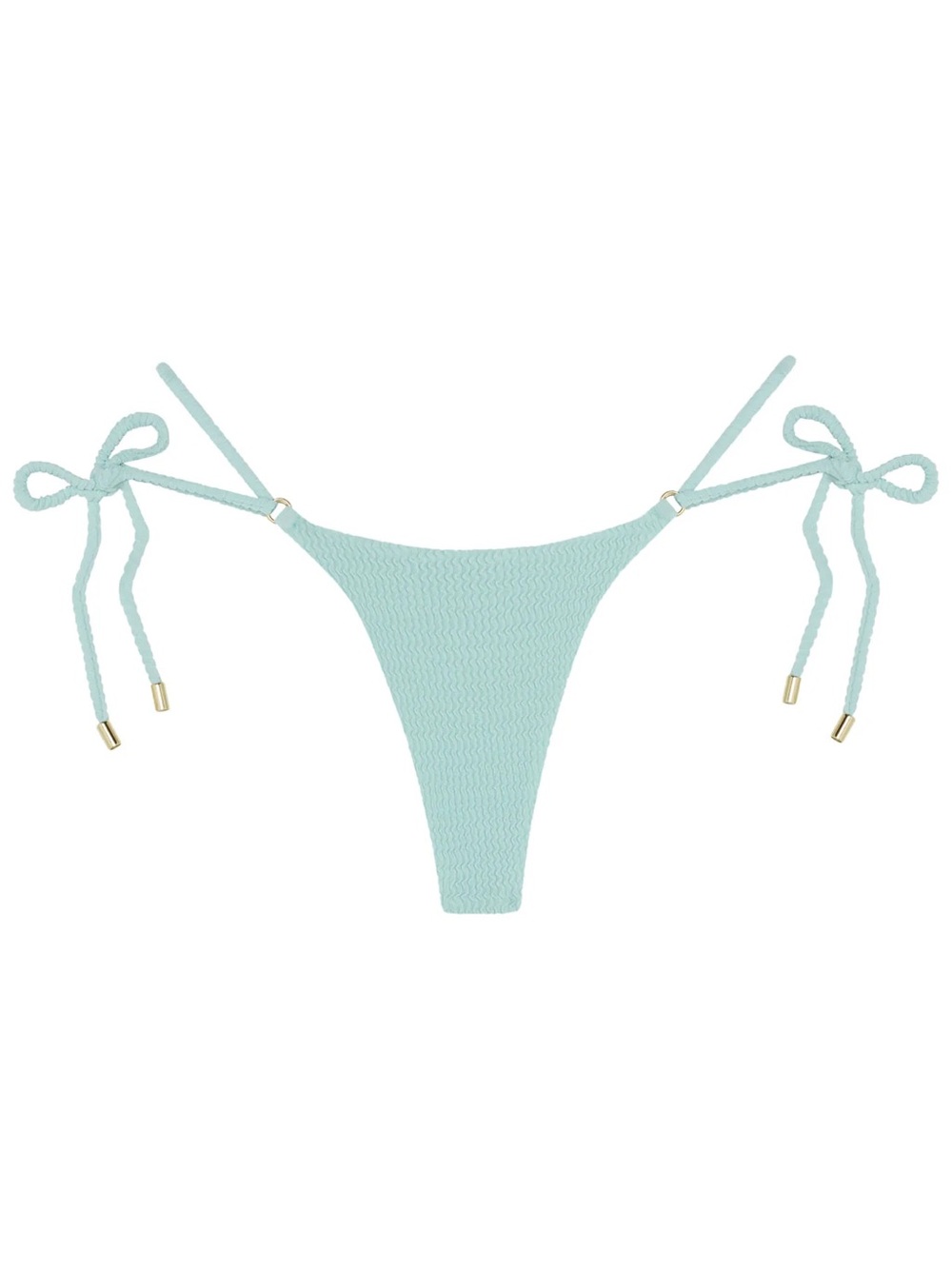 Monday Swimwear Textured Pistachio Wave Side Tie Bikini Bottom